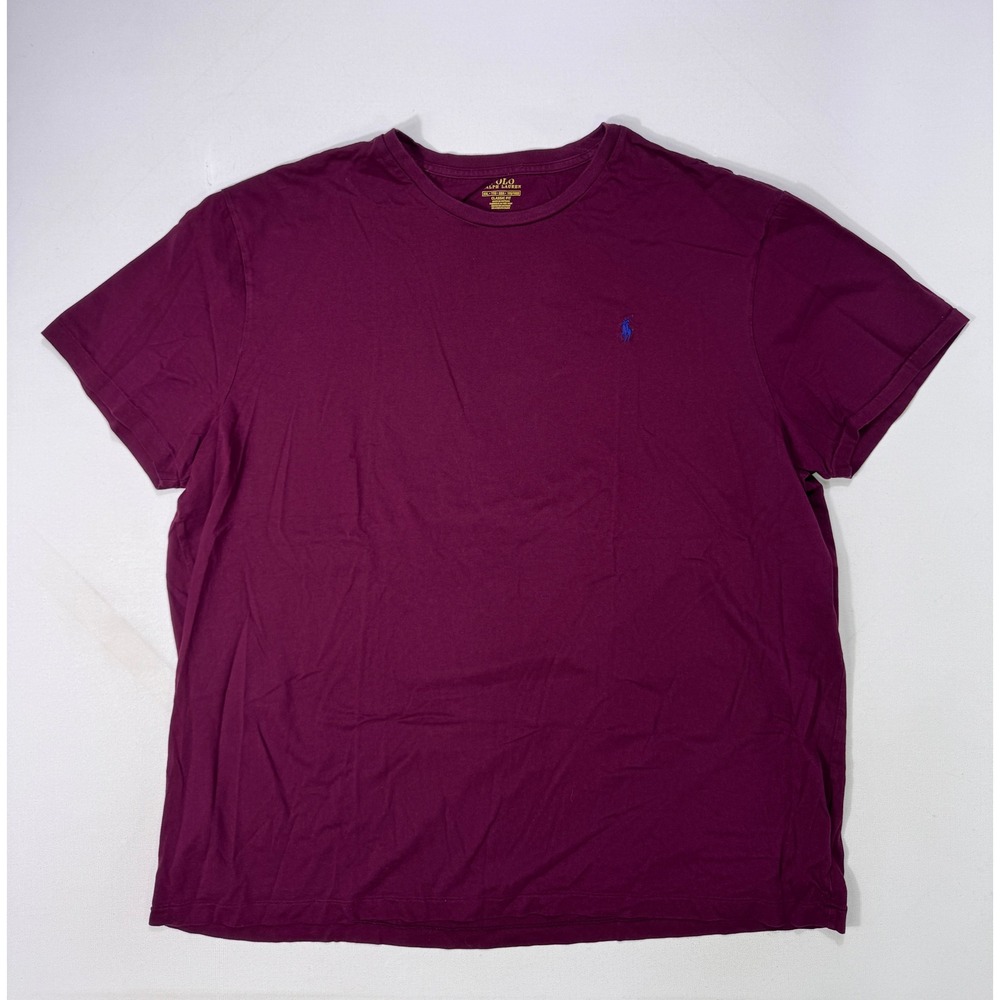 Polo Ralph Lauren Mens XXL Classic Fit T-Shirt Burgundy Short Sleeve Pony Logo
